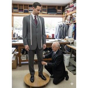 Stafford Men’s 2pc Suit 100% Pure New Wool Sharkskin Sz 42R 34x29 Jacket Pants